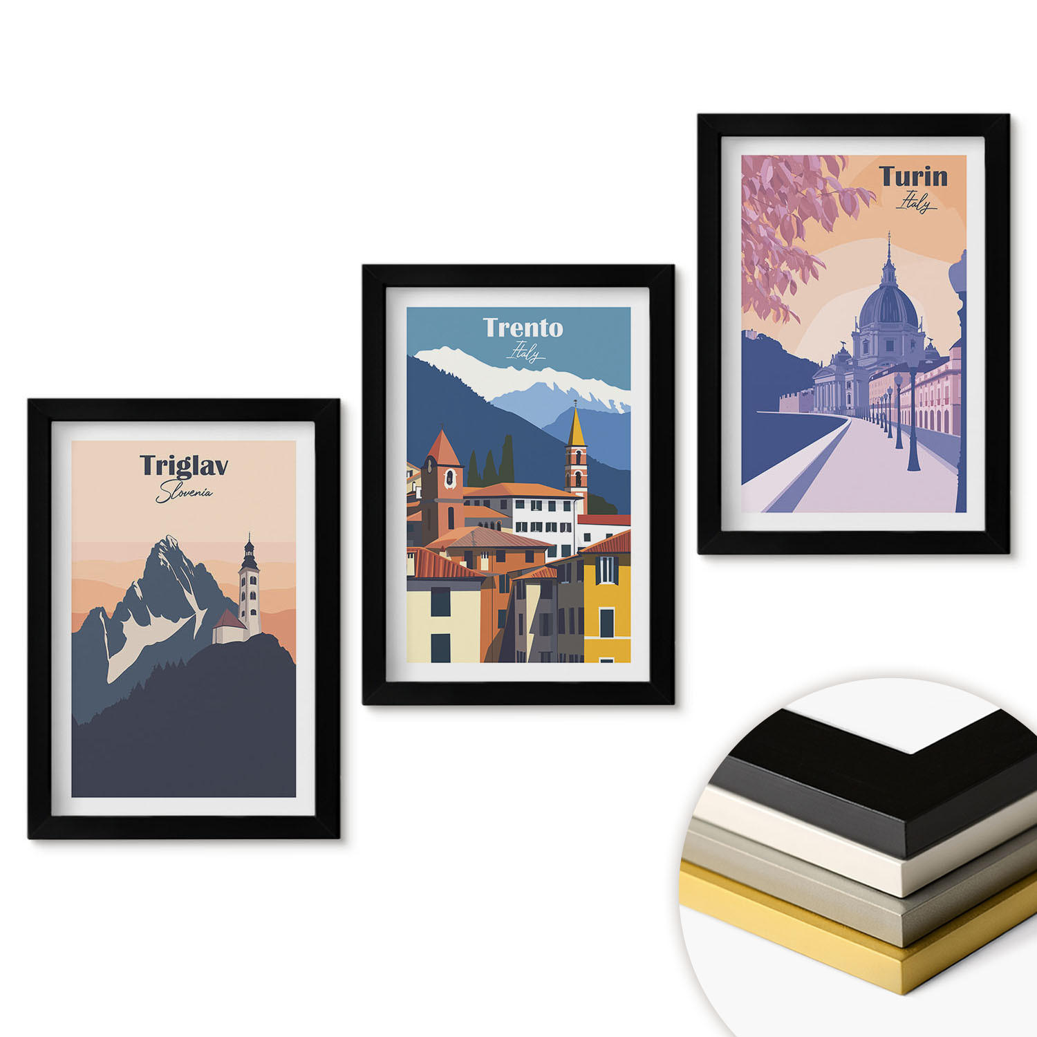 ArtPrintCave Wandbilder Schwarz 20x30 cm