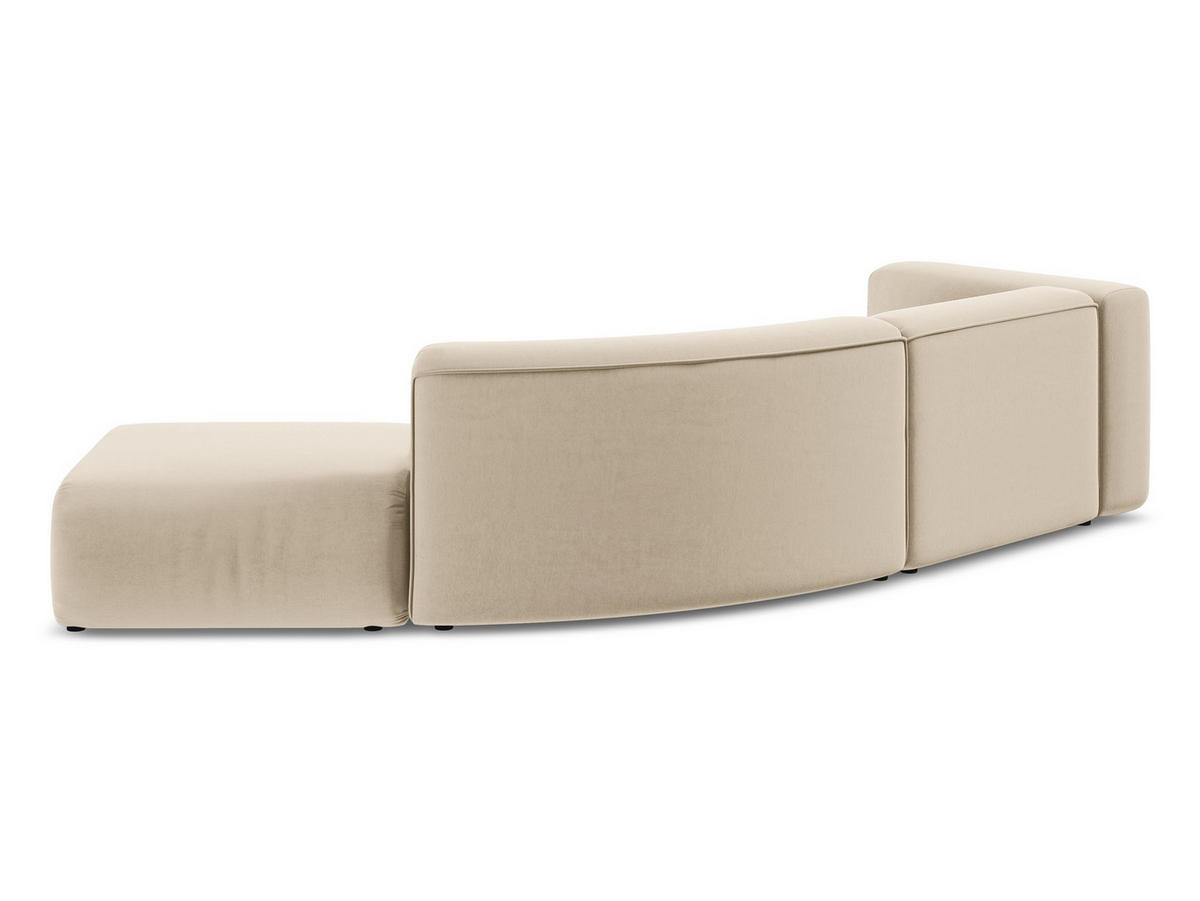 4-SITZER-SOFA Samt Stoff Beige - Beige/Creme, Kunststoff/Textil (335/70/166cm) - Makamii