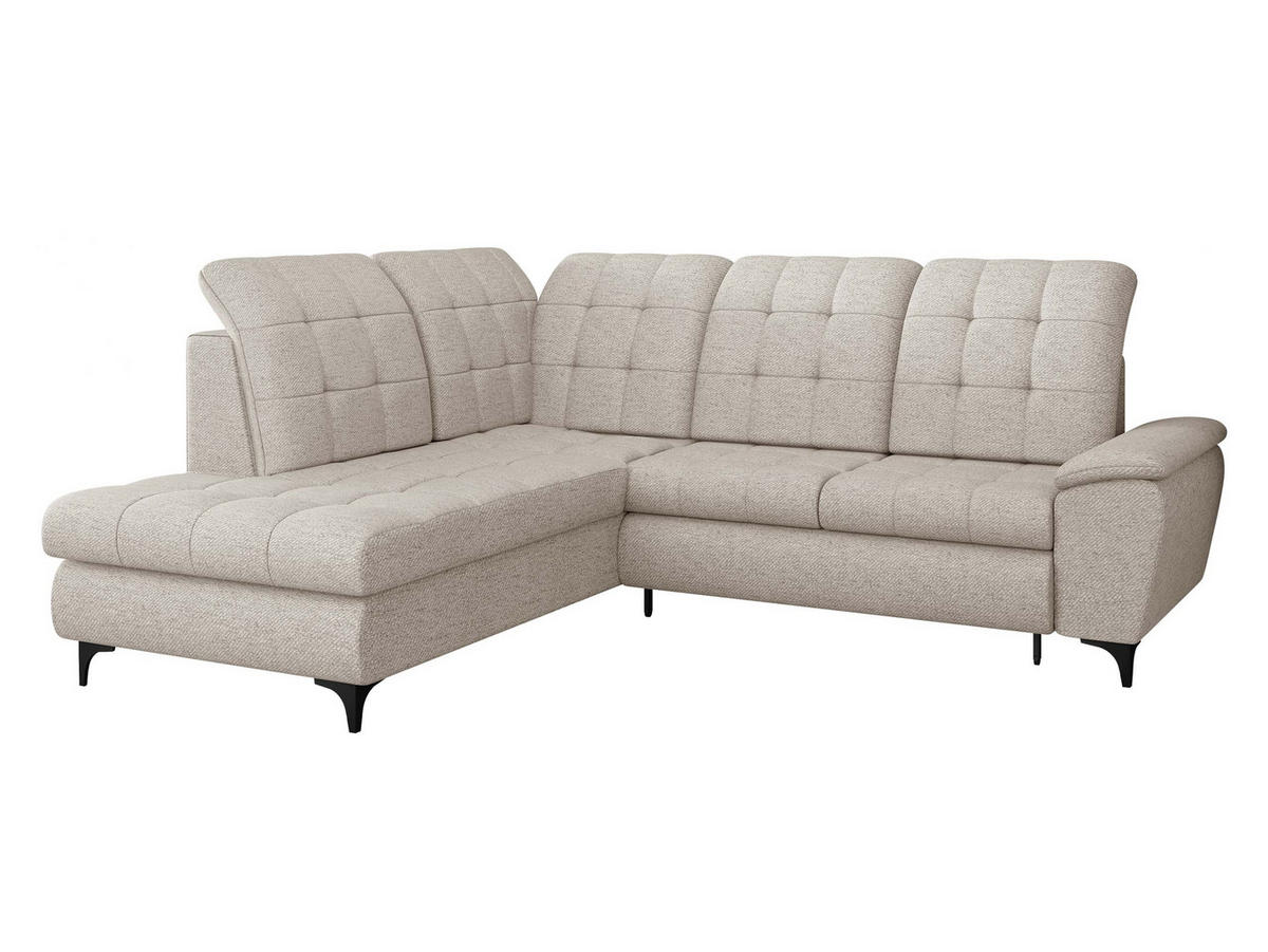 ECKSOFA Forest, Seite: Links - Creme/Schwarz, Holz/Textil (271/212cm) - MIRJAN24