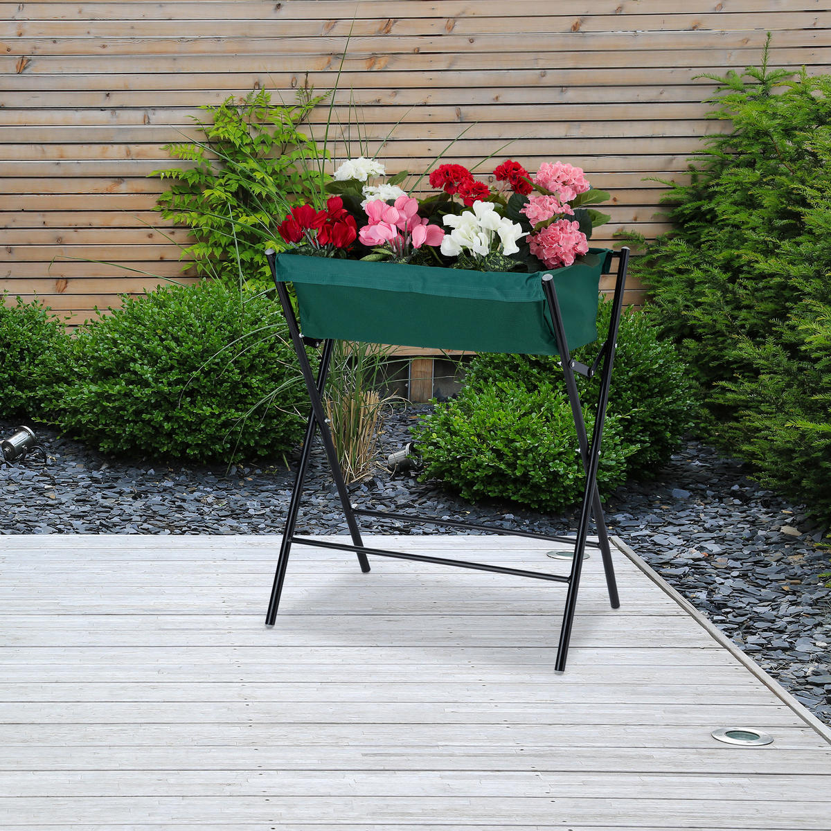 HOCHBEET - Multicolor, Textil/Metall (65/80/40cm) - Relaxdays