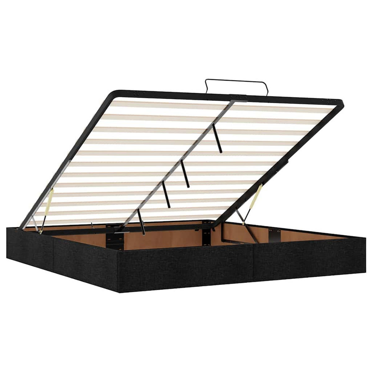 OTTOMAN-BETT Ohne Matratze Schwarz 180/200 Cm Stoff - Schwarz, Holzwerkstoff (180/200cm) - vidaXL