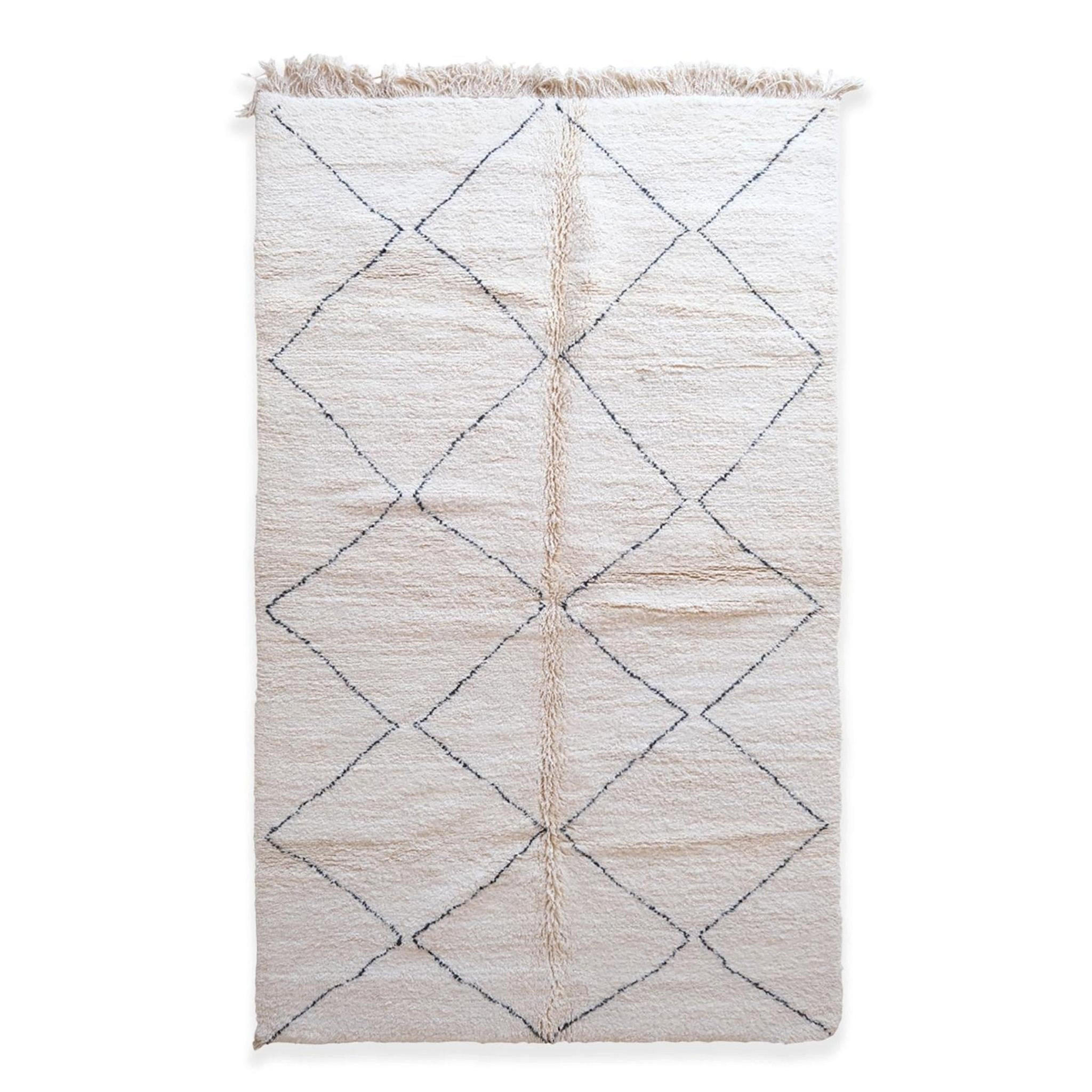 BERBERTEPPICH aus Marokko aus reiner Wolle 250x 350 cm - Weiß, Naturmaterialien (250/350cm) - AFK Living
