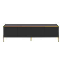 TV-SCHRANK Schwarz 170/38/50 cm mit vier Türen und Kabelmanagement - Schwarz, Karton (38/50/170cm) - PANGIVO