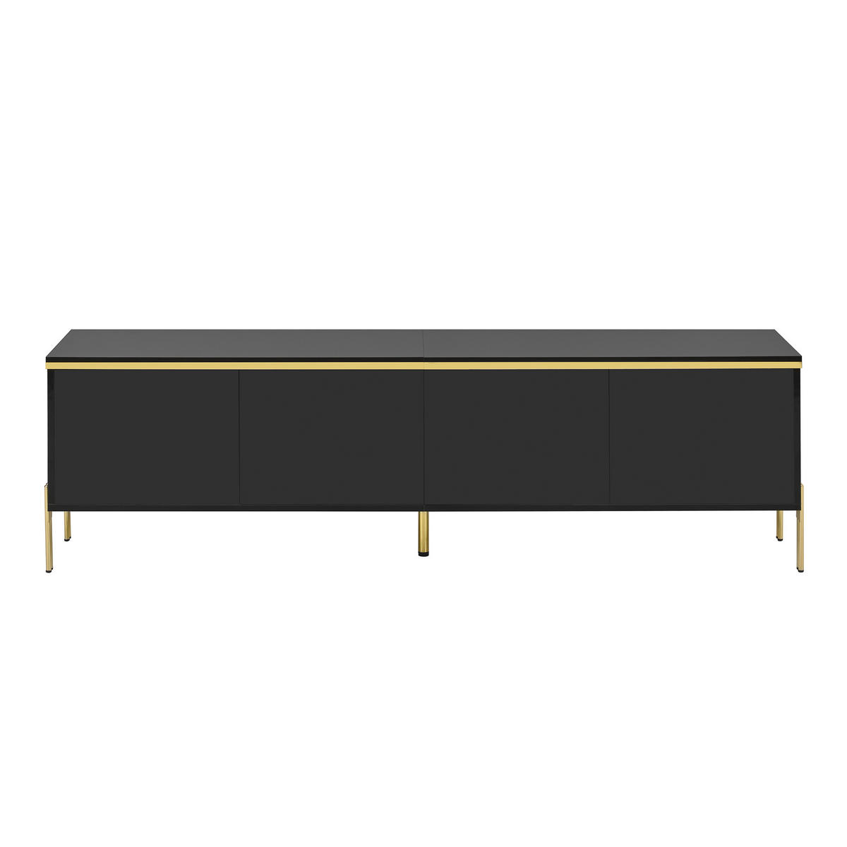 TV-SCHRANK Schwarz 170/38/50 cm mit vier Türen und Kabelmanagement - Schwarz, Karton (38/50/170cm) - PANGIVO