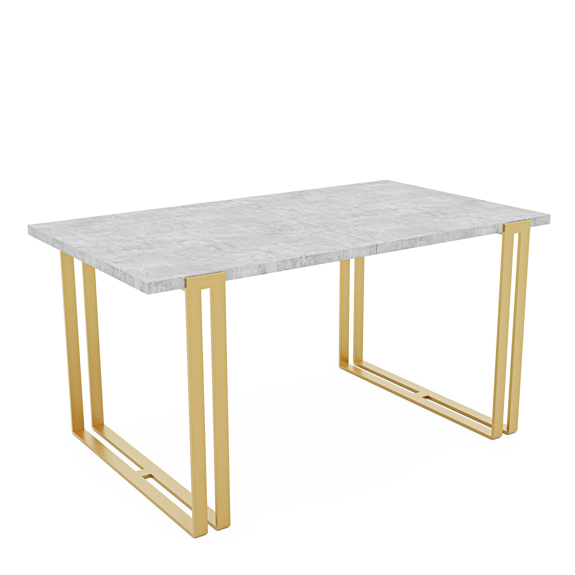 TISCH ausziehbar aus MDF, Grau - Goldfarben/Grau, Holzwerkstoff (160/80/76cm) - Idohome
