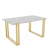 TISCH ausziehbar aus MDF, Grau - Goldfarben/Grau, Holzwerkstoff (160/80/76cm) - Idohome
