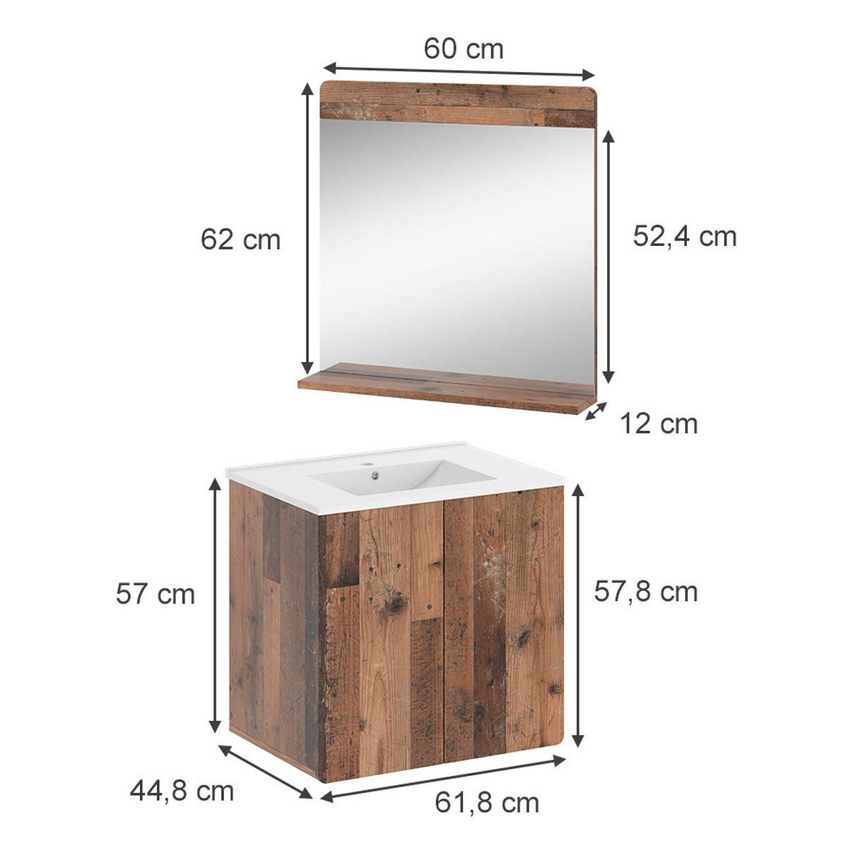 Braun, Holzwerkstoff (61.8/57.8/44.8cm) - Vicco