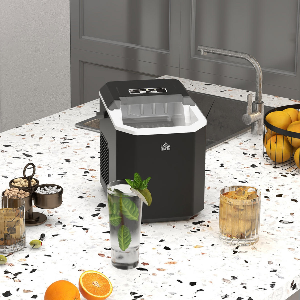 EISMASCHINE DE-17436 Selbstreinigend, 9 Würfel in 6-13 Min. Schwarz - Schwarz, Kunststoff (29.4/29/22.2cm) - ComfortXL