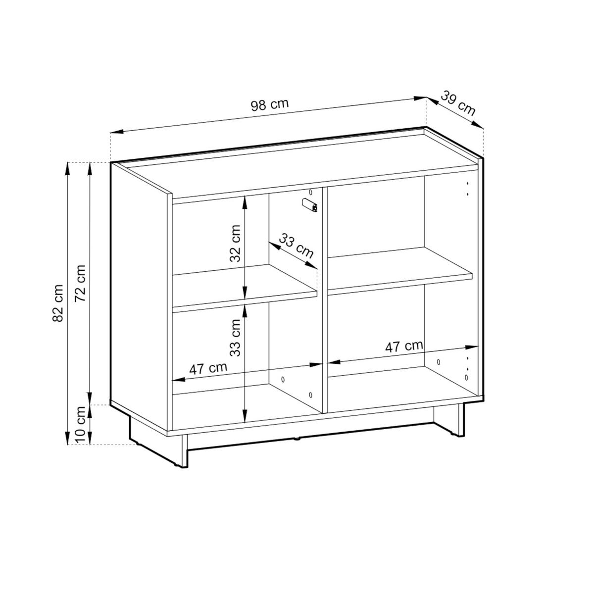 SIDEBOARD YARKER KOM2 Eiche - Eichefarben, Glas/Holzwerkstoff (98/82/39cm) - Komodee