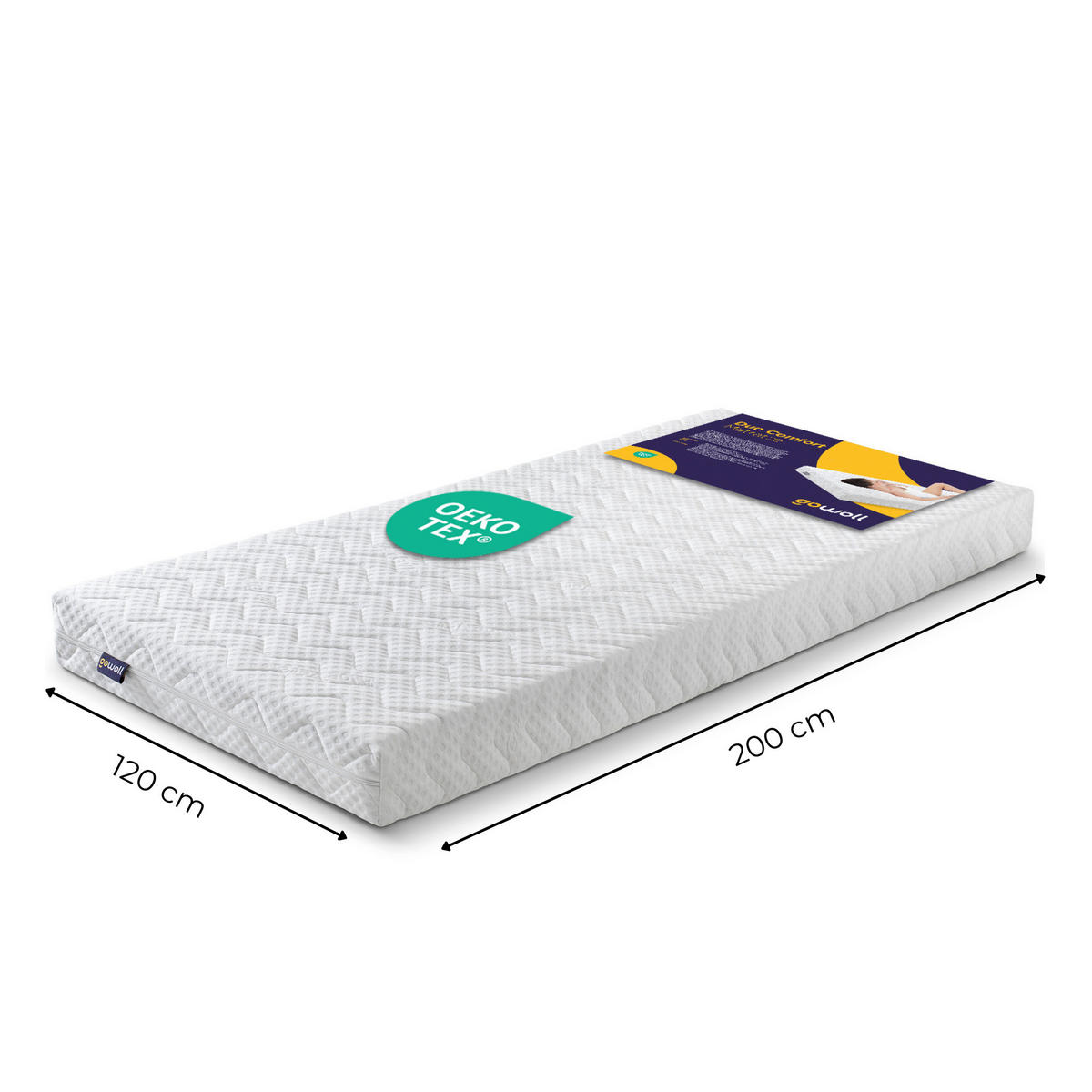 MATRATZE Duo Comfort Matratze 120 x 200 Höhe 16 cm - Weiß, Textil (120/200cm) - Gowoll