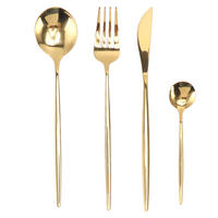 BESTECK-SET, 304er Edelstahl, spiegelpoliert - Goldfarben, Metall