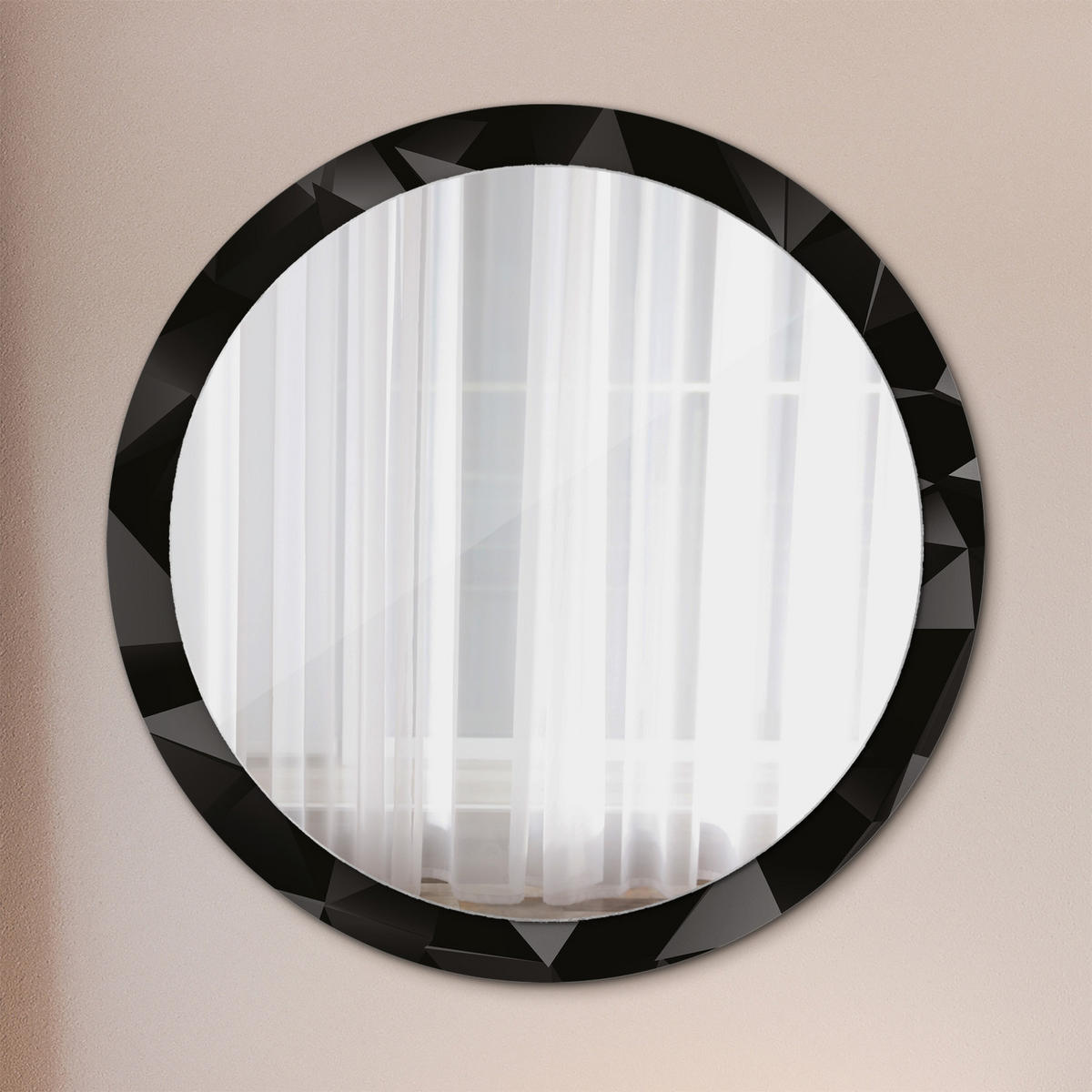SPIEGEL Ø100 cm Rund mit Aufdruck - Schwarz, Glas (100/100/0.4cm) - TULUP