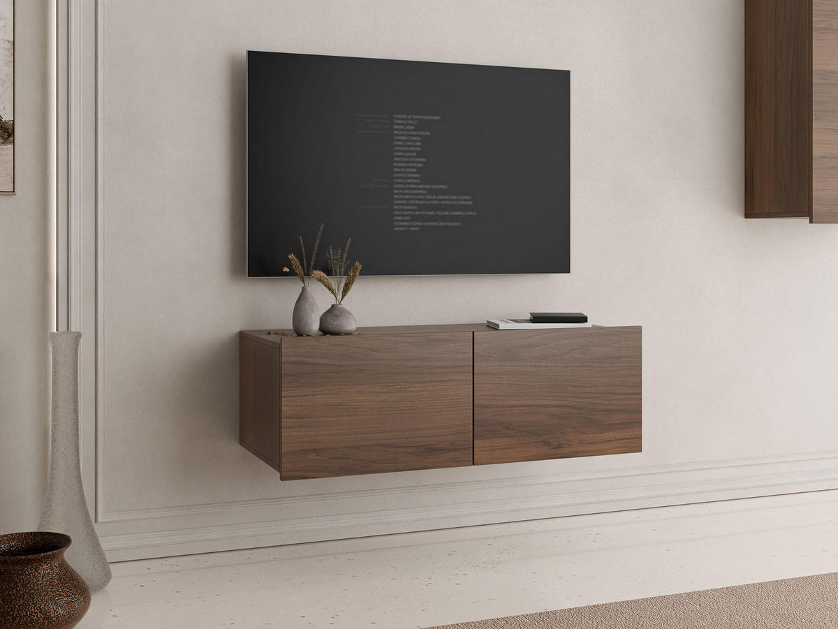 TV-LOWBOARD Calabrini 100 03 - Nussbaumfarben, Holzwerkstoff (100/37/43cm) - MIRJAN24