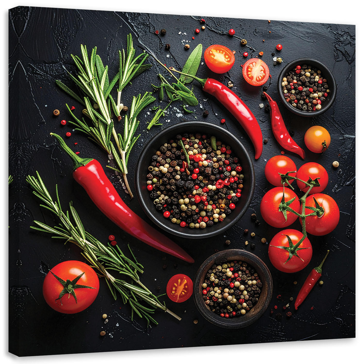 LEINWANDBILD Essen & Trinken 50x50cm - Rot, Textil (50/50cm) - Feeby