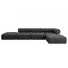 ECKSOFA modulares Sofa Kerru-L2 - 380x190x70 cm Schwarz Velours - Schwarz, Holzwerkstoff/Textil (380/190cm) - ALTDECOR