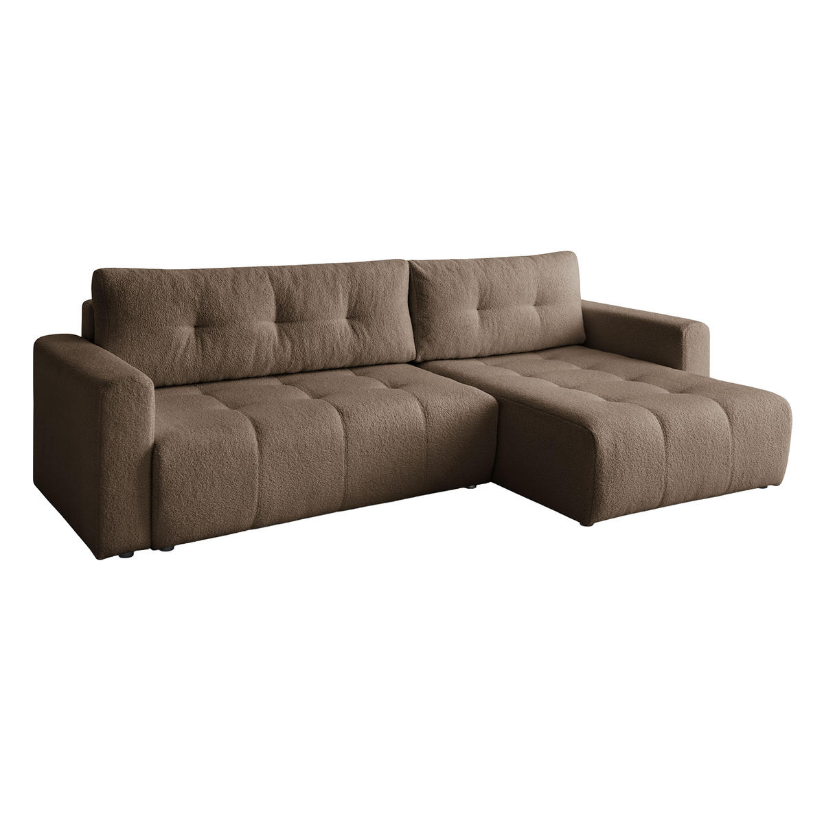 ECKSOFA WALONGO mit Schlaffunktion, Braun - Braun, Textil (261/143cm) - Fedve