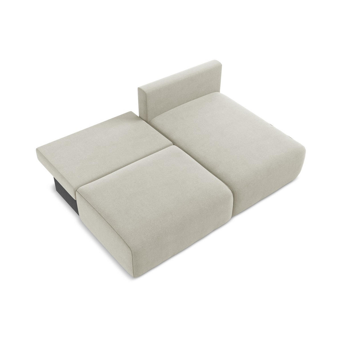 ECKSOFA mit Schlaffunktion rechts Strukturstoff Stoff Beige - Beige/Creme, Kunststoff/Textil (210/149cm) - LaMiaSofa