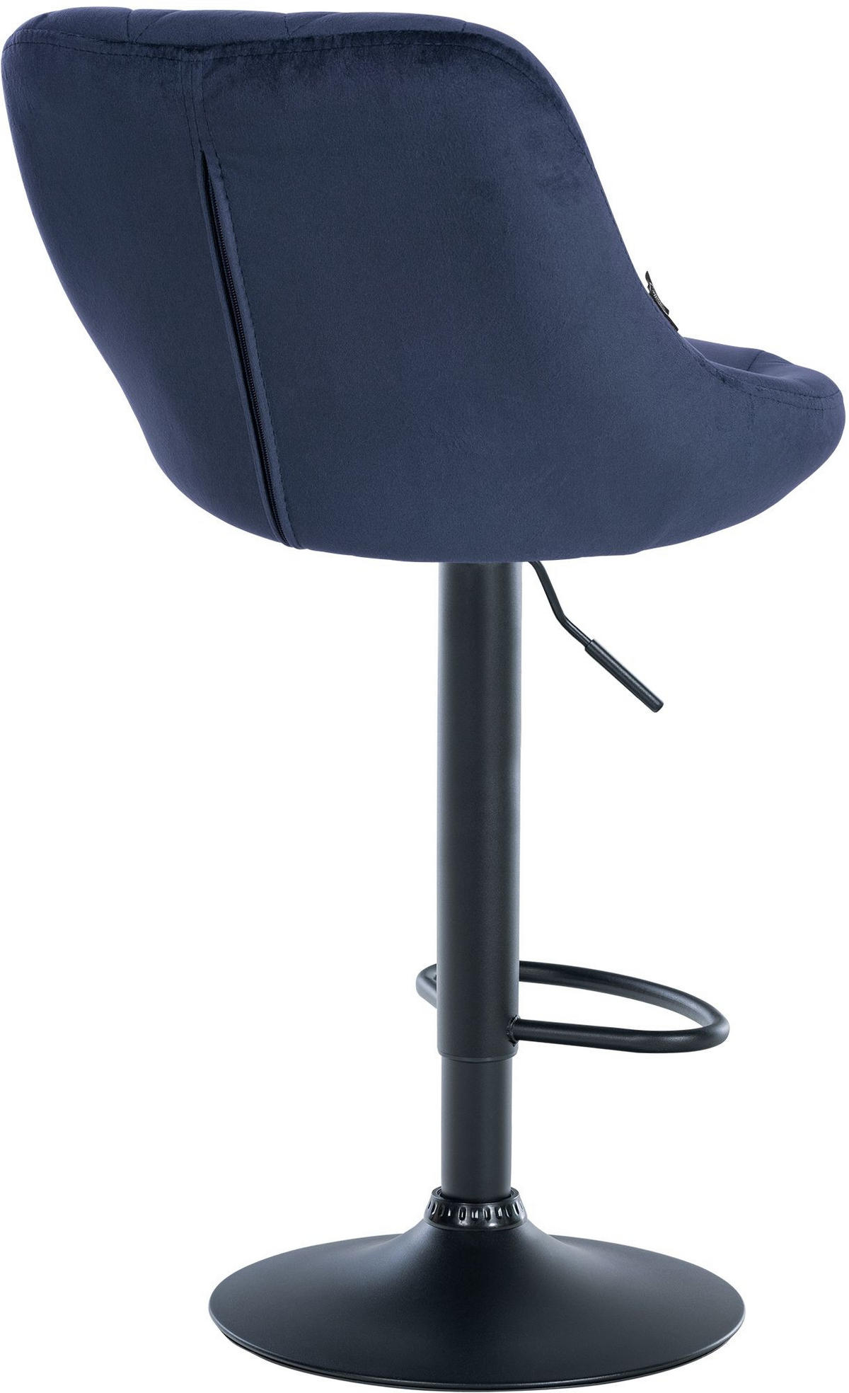 BARHOCKER 2er Set Samt blau - Blau/Schwarz, Textil/Metall (46/83/49cm) - CLP