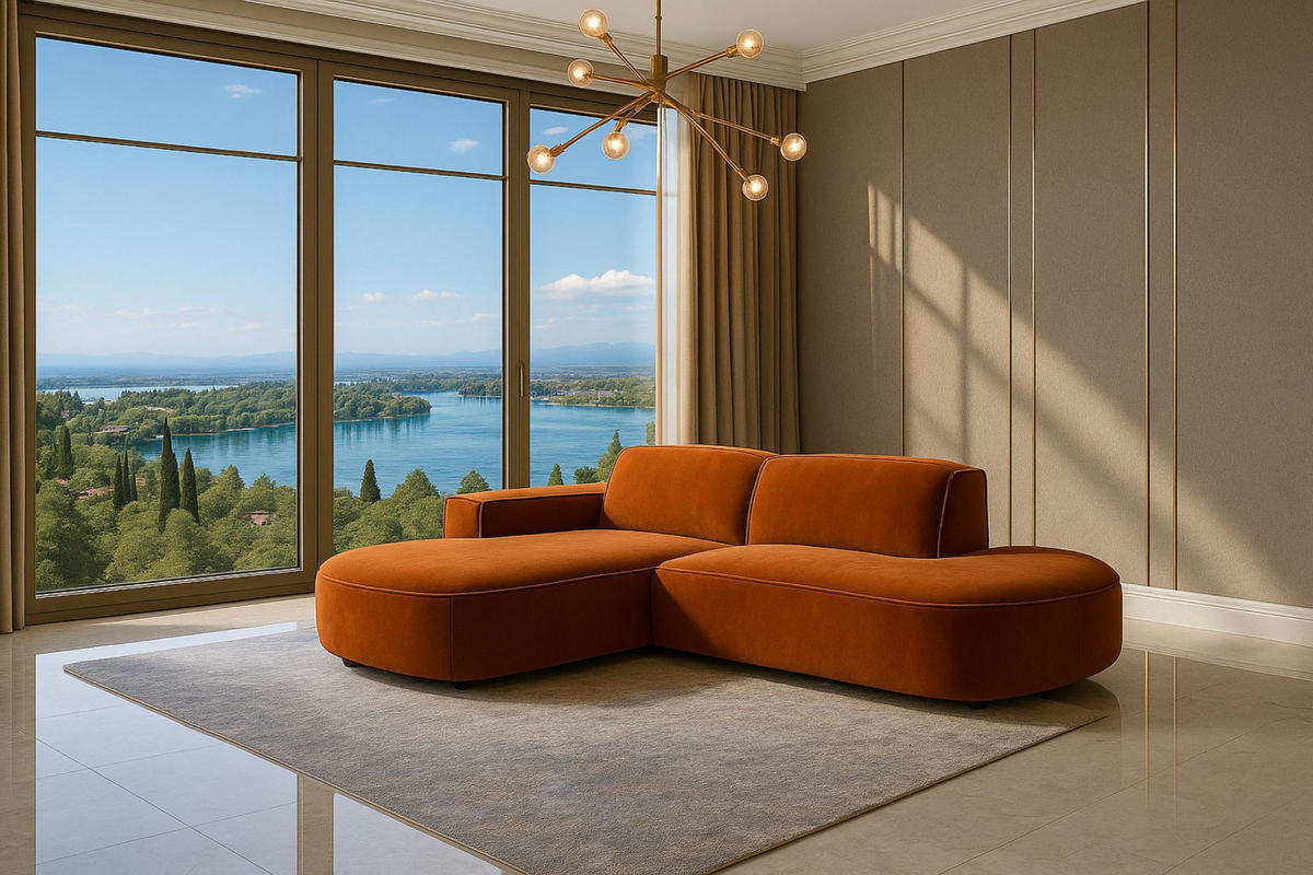 ECKSOFA Cursal Atelier, Stoff Salvador, Braun, Links - Braun, Holz (284/166cm) - Kaiser Möbel