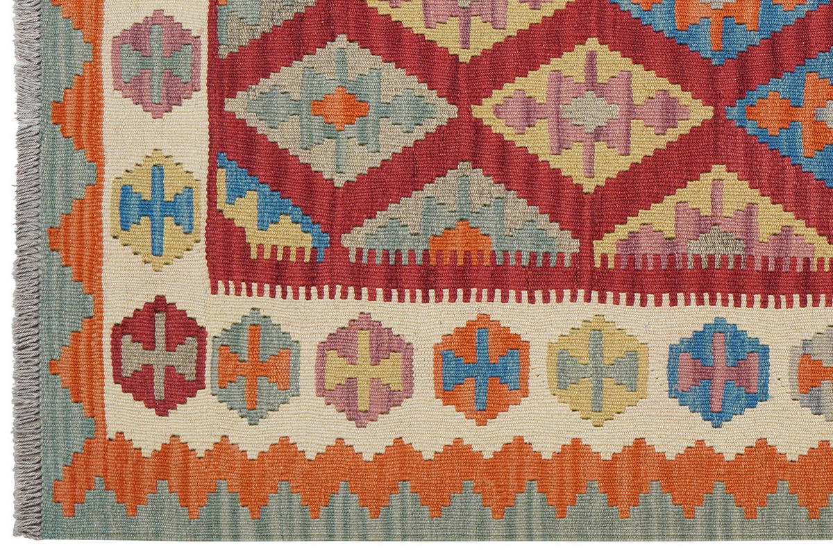 HANDWEBTEPPICH Kelim Gashgai Rot 188/123 cm Schurwolle - Rot, Textil (123/188cm) - Looma
