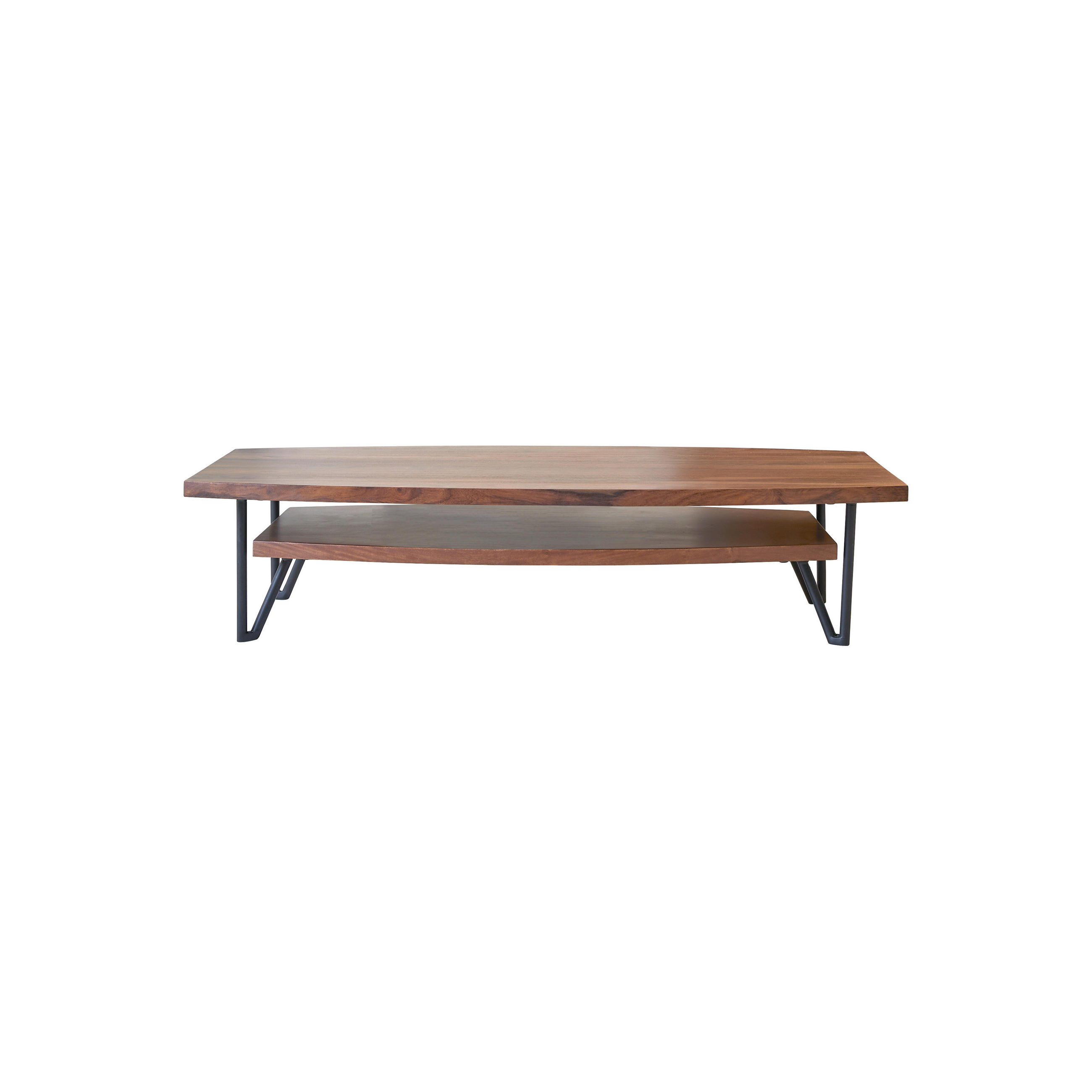 Tikamoon Couchtisch Dunkelbraun 110x25x60 cm