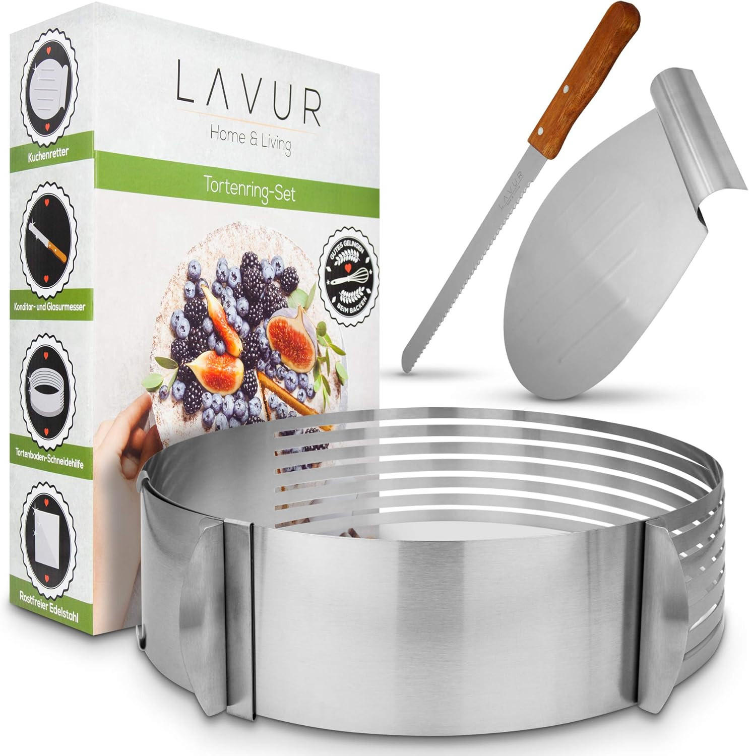 Lavur Tortenring Silber 30x9x30 cm