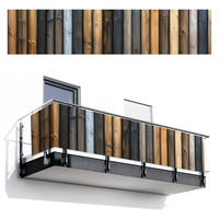 BALKON-SICHTSCHUTZ Holz - Dielen - Gemischt - Teakfarben, Kunststoff (500/110cm) - MuchoWow