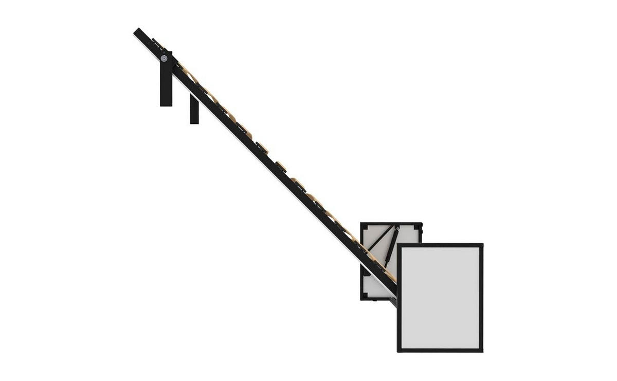 SCHRANKBETT Morphy Studio Modulares SizeFlex- und TypeFlex-System - 160x200, Vertikal - Schwarz, Metall (160/200cm) - WallBedKing