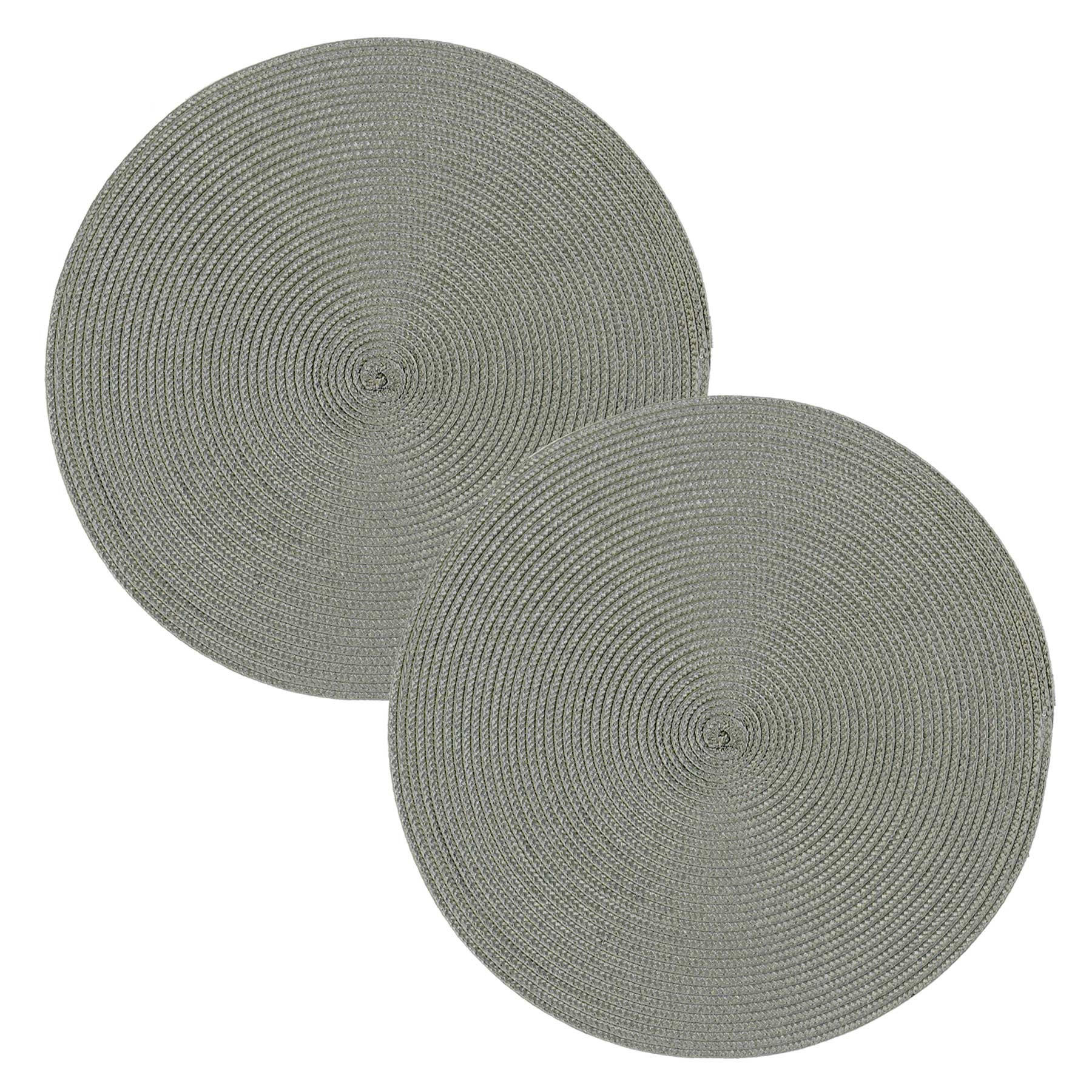 PLATZSET 2er Set Polypro Grau 35 cm rund - Grau, Kunststoff (35cm) - TiborTex