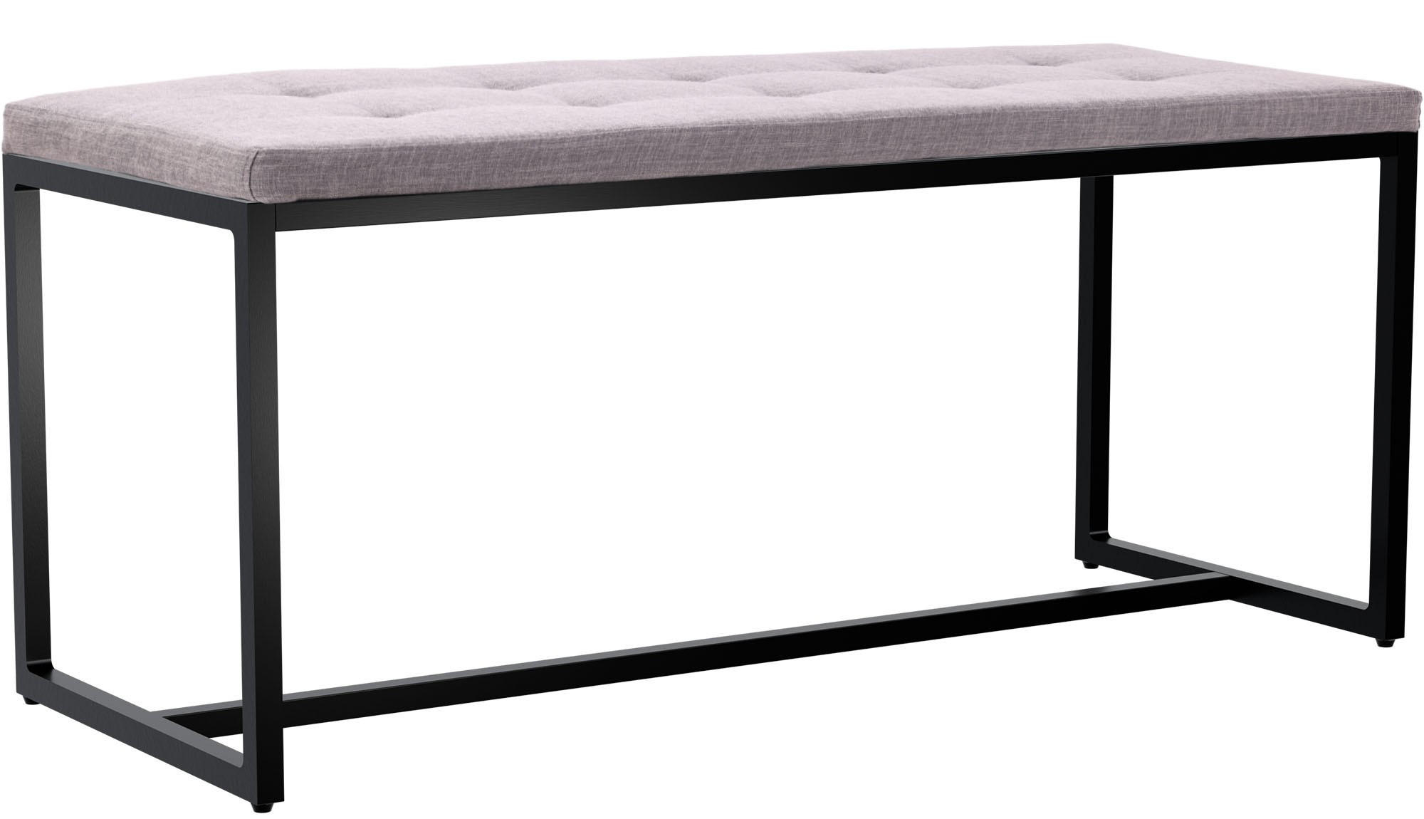 SITZBANK 100/40 cm Stoff grau - Schwarz/Grau, Textil/Metall (100/48/40cm) - CLP