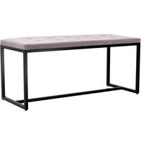 SITZBANK 100/40 cm Stoff grau - Schwarz/Grau, Textil/Metall (100/48/40cm) - CLP