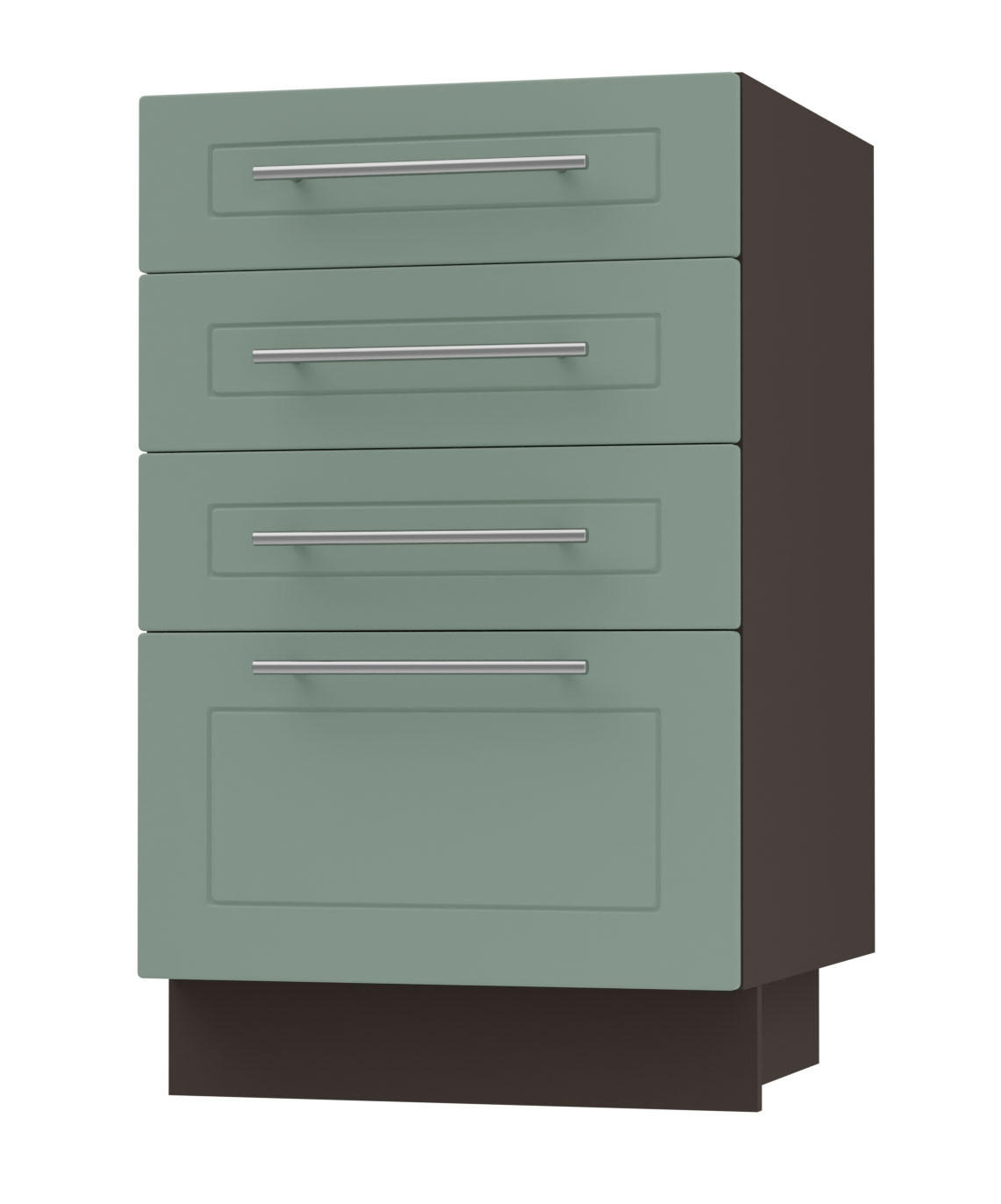 SCHUBLADENUNTERSCHRANK Kvantum D4A/40 Mint Matt / Lava Matt 40 / 50 / 82cm - Dunkelgrau/Mintgrün, Holz/Holzwerkstoff (40/82/50cm) - Feldmann-Wohnen