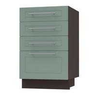 SCHUBLADENUNTERSCHRANK Kvantum D4A/40 Mint Matt / Lava Matt 40 / 50 / 82cm - Dunkelgrau/Mintgrün, Holz/Holzwerkstoff (40/82/50cm) - Feldmann-Wohnen