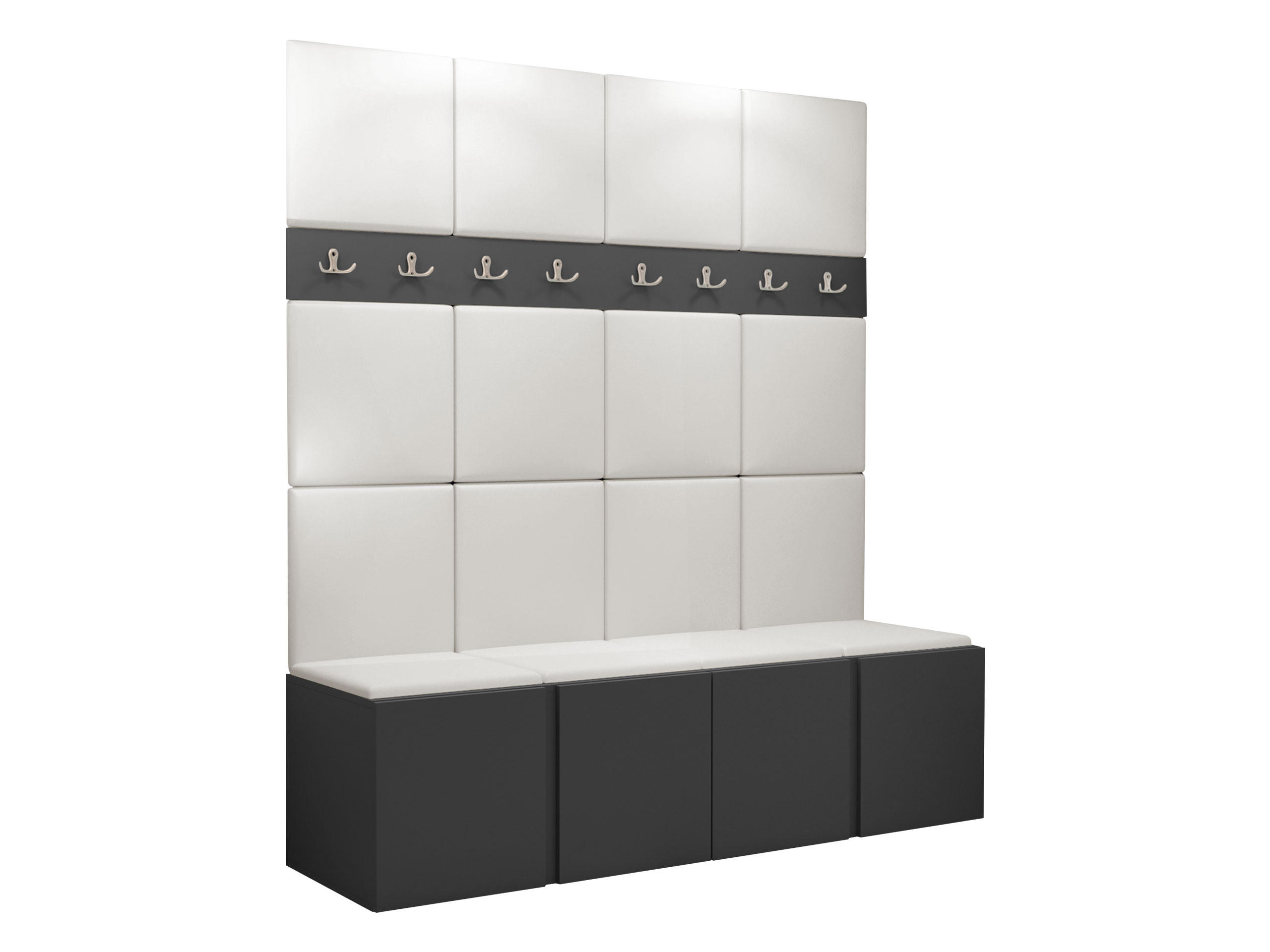 GARDEROBEN-SET Orion V - Graphitfarben/Weiß, Holzwerkstoff/Kunststoff (168/186/46cm) - MIRJAN24