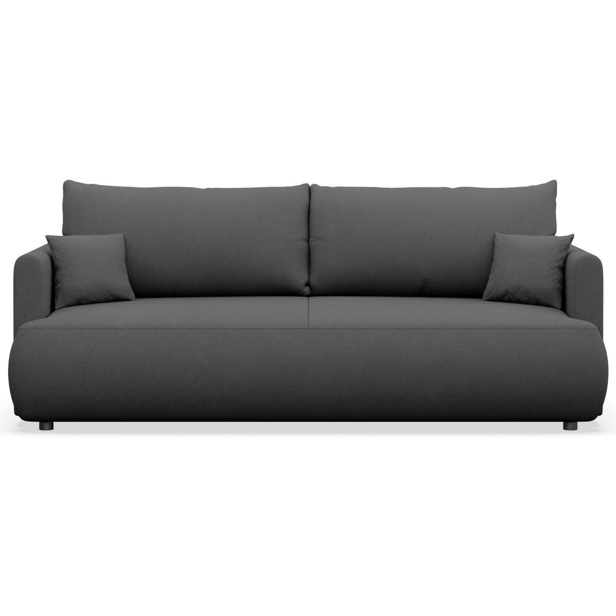 3-SITZER SOFA Ovo Mini Dunkelgrau Chenille Easy-Clean - Dunkelgrau/Schwarz, Kunststoff/Textil (226/90/97cm) - Selsey