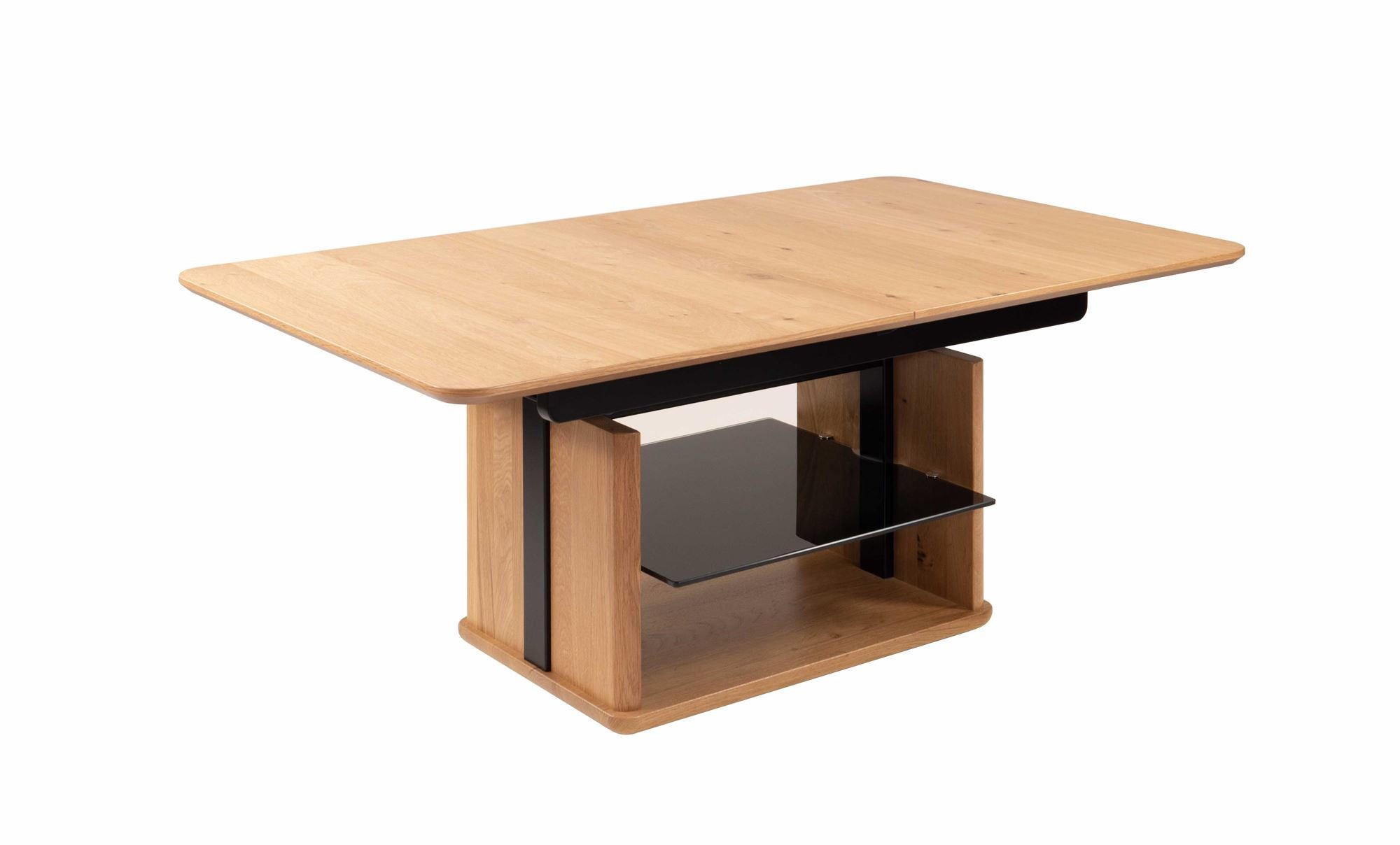 58aufmkessel Couchtisch Wildeiche, Schwarz 70x70x120 cm