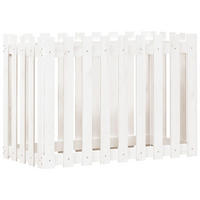 HOCHBEET Lattenzaun-Design Weiß 100x50x70 cm Massivholz Kiefer - Weiß, Holz (50/70/100cm) - furnicato