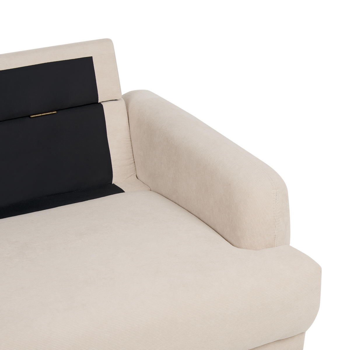 3-SITZER-SOFA Cord beige Tuve - Hellbraun/Beige, Textil (199/85/90cm) - Beliani