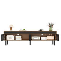 TV-SCHRANK 170cm 4 Türen Schwarz Holzoptik modern - Schwarz, Holzwerkstoff (38/47/170cm) - FLIEKS
