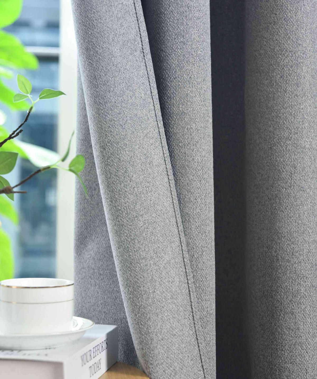 VORHANG 2ER SET »München Dark« HxB 175x145 cm Grau - Grau, Textil (145/175cm) - Gardinenbox