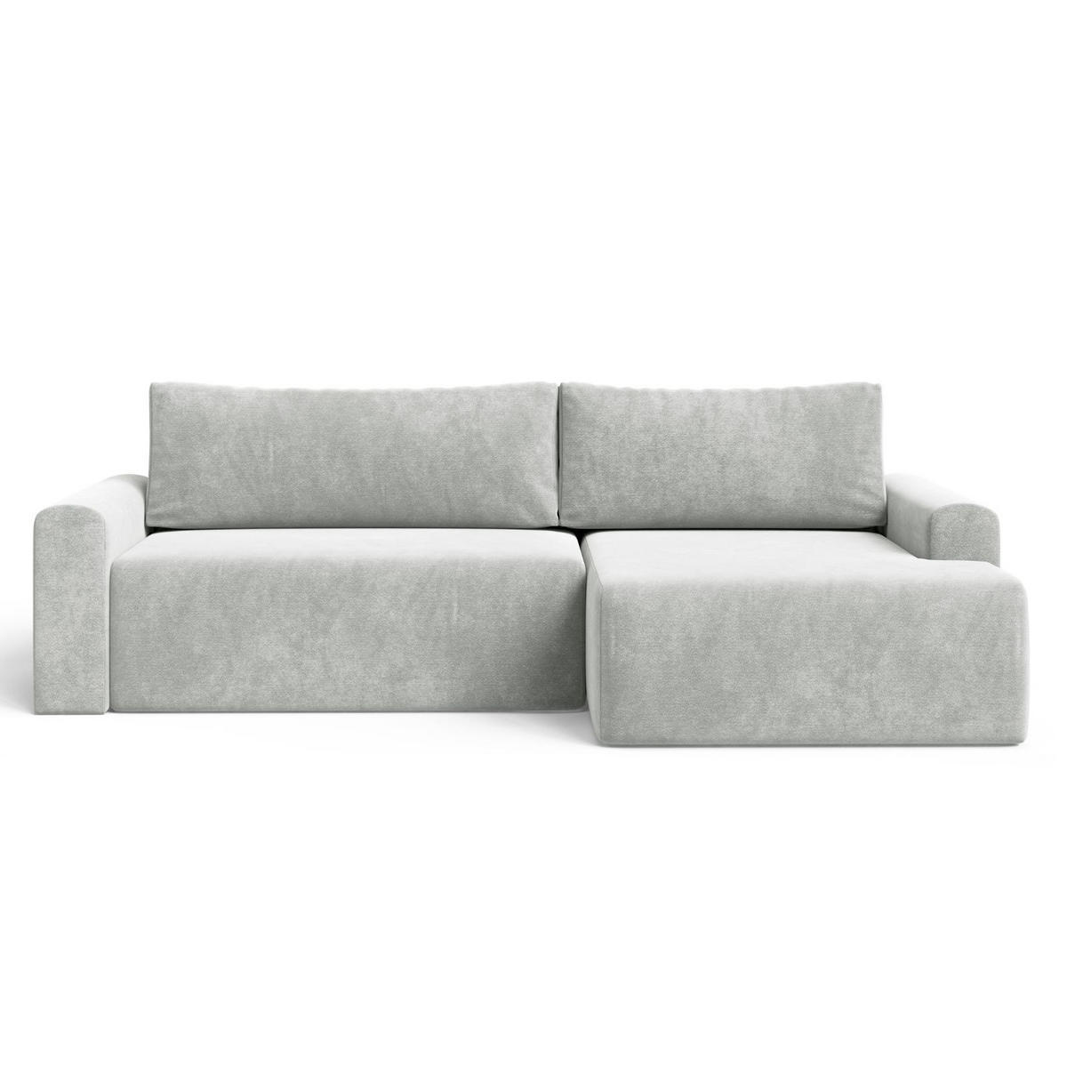 ECKSOFA MILO LARGE mit Schlaffunktion, Bettkasten und Cordbezug, Rechts - VIBE 86 - Grau, Holz (270/142cm) - Dekori_Interiors