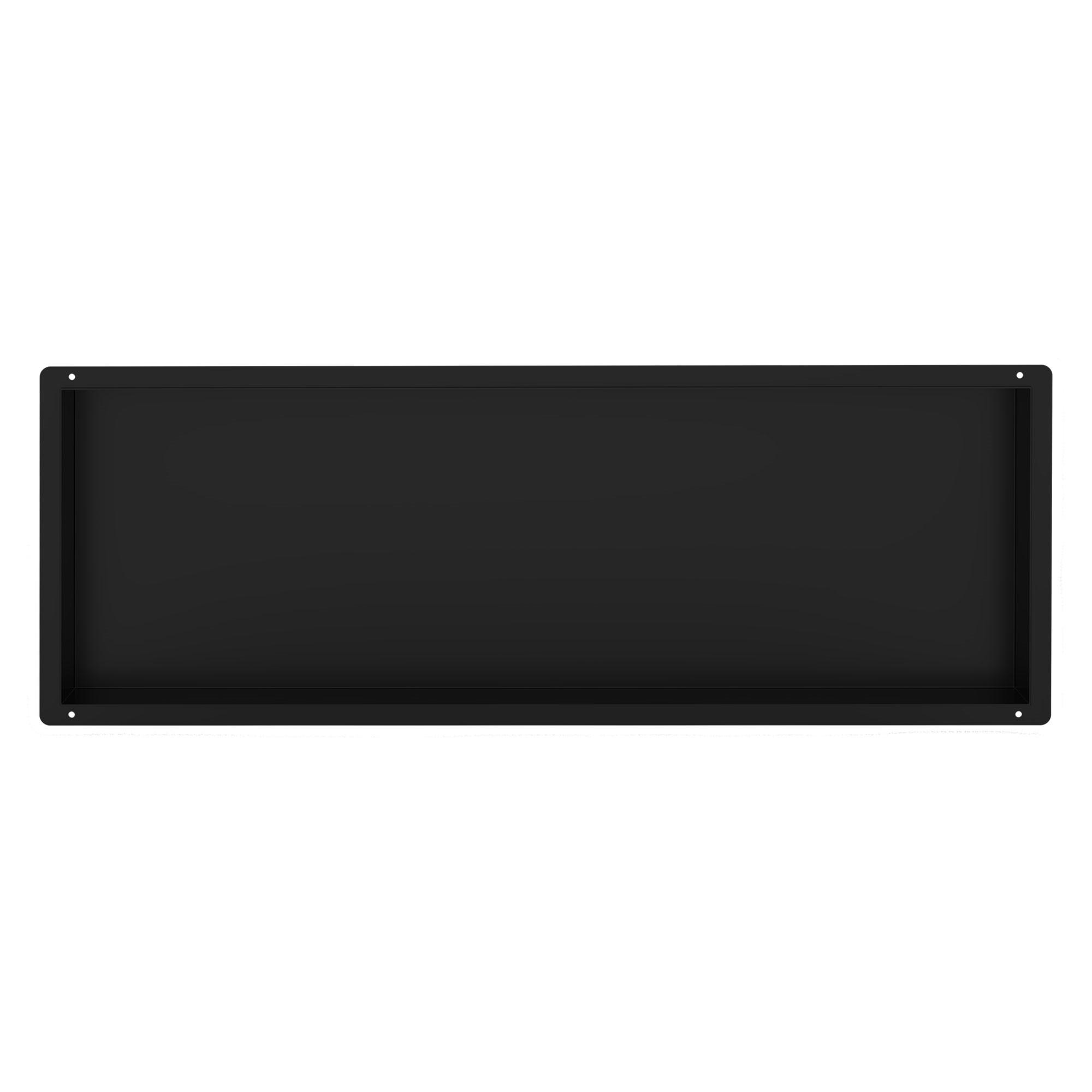 DUSCHNISCHE Schwarz 90/30 cm - Schwarz, Metall (34/10/94cm) - LuxeBath