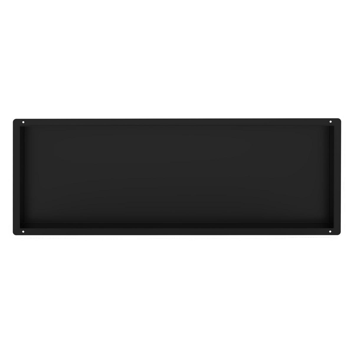 DUSCHNISCHE Schwarz 90/30 cm - Schwarz, Metall (34/10/94cm) - LuxeBath