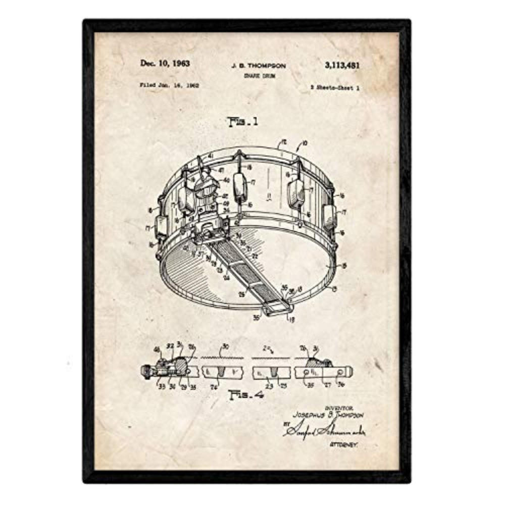 POSTER Drum Patent A3 Rahmenlos - Klar, Papier (29.7/5/42cm) - Nacnic