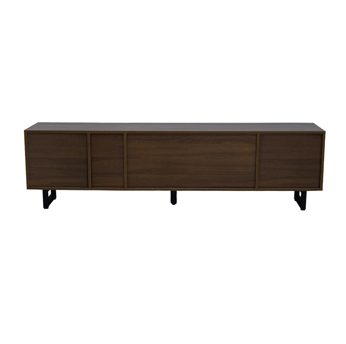 TV-SCHRANK 180/38/50 cm schwarz/natur aus MDF mit 4 Türen - Hellbraun, Holzwerkstoff (180/50/38cm) - OKWISH