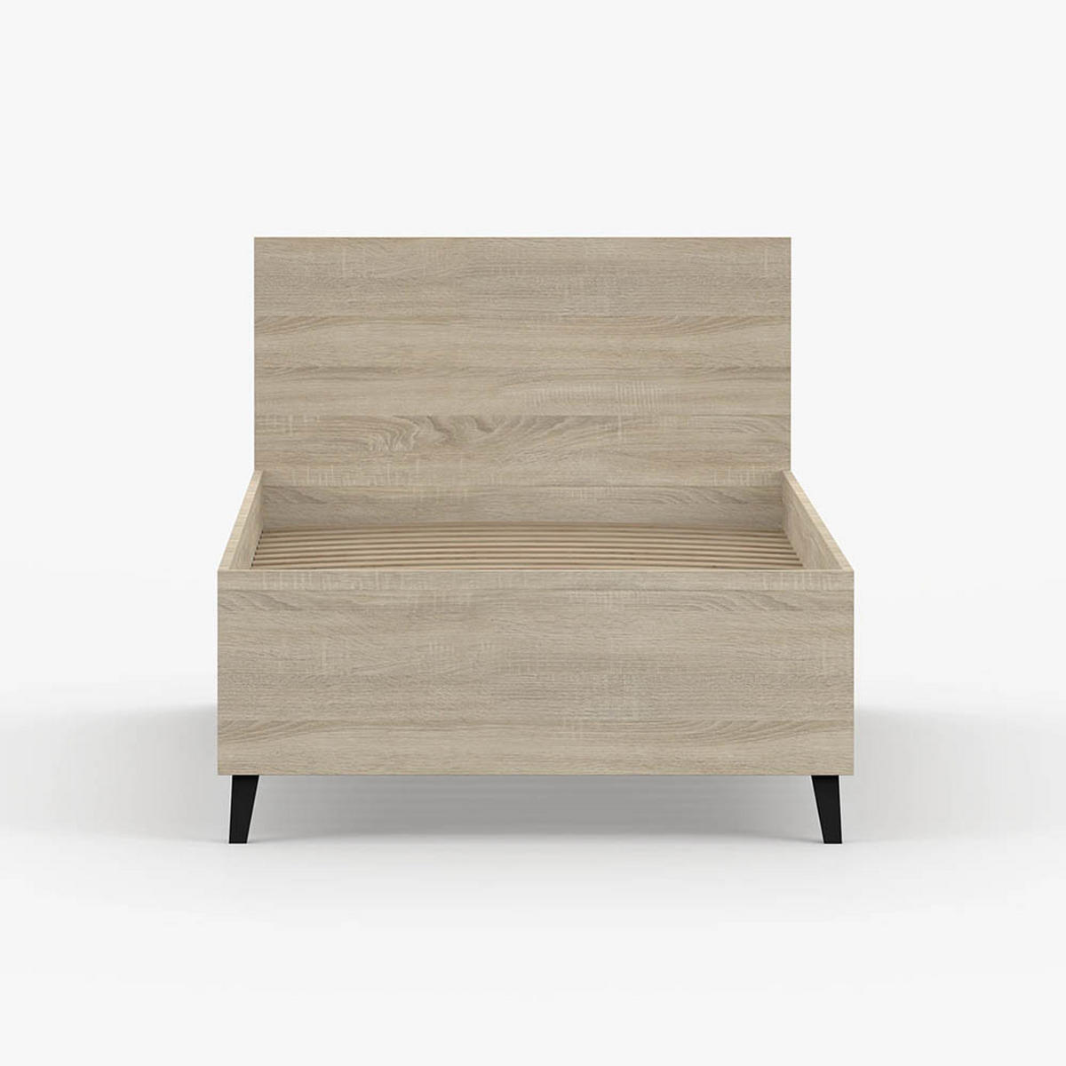 BETT 90/200 cm Fox 36 Sonoma Eiche/Sonoma Eiche - Schwarz/Sonoma Eiche, Holz/Holzwerkstoff (93.5/85/205cm) - imoebel24
