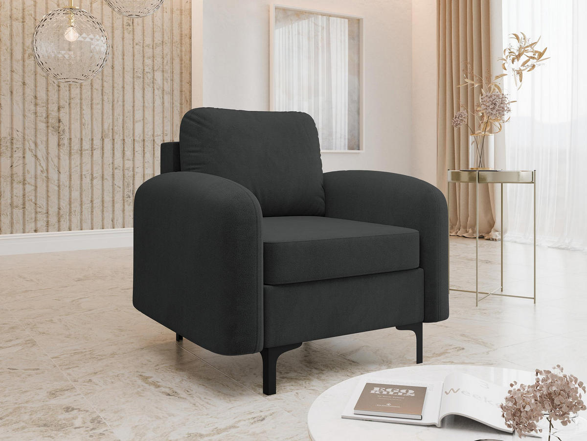 SESSEL Venice - Schwarz, Holz/Textil (94/96/92cm) - MIRJAN24