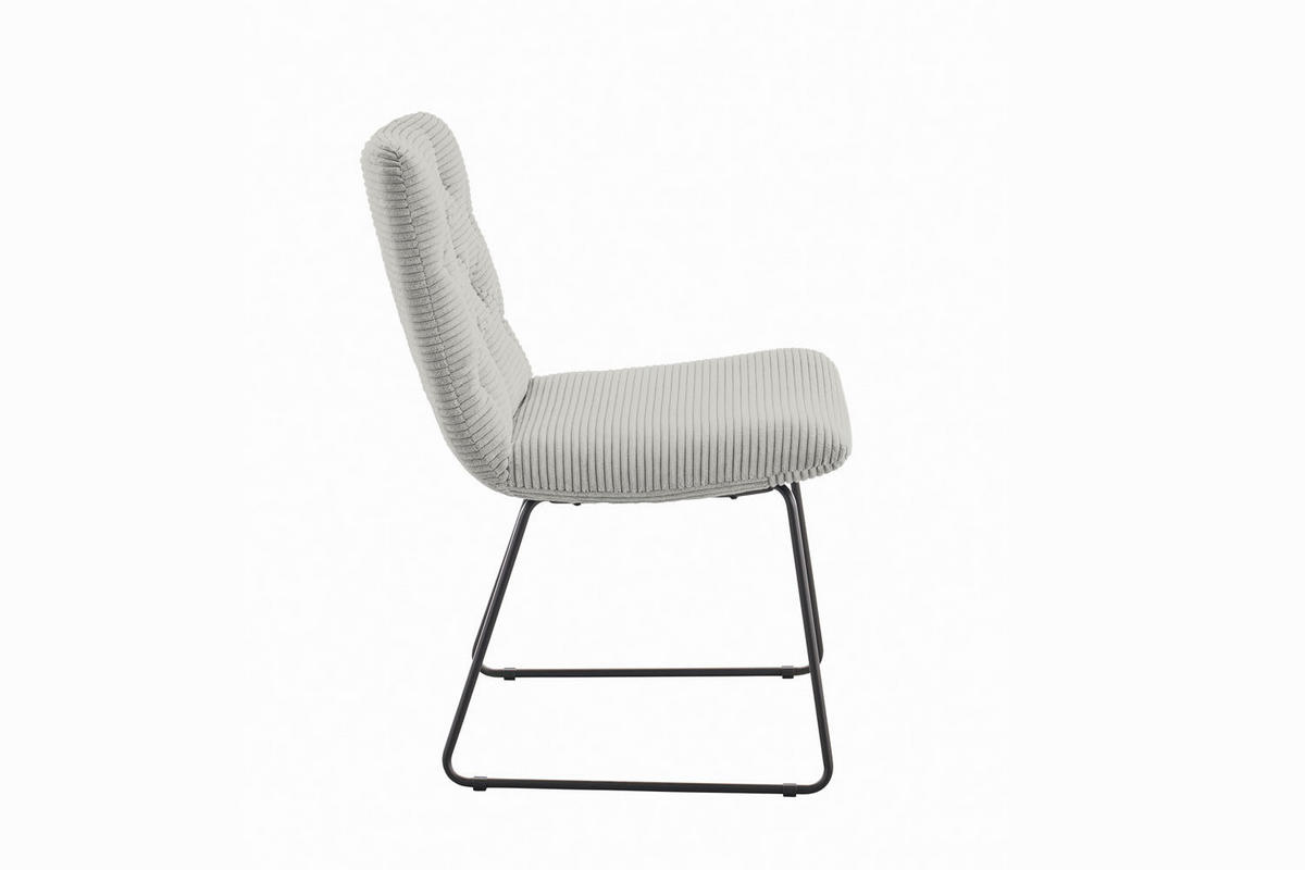 ESSZIMMERSTUHL NEW CHARME Hellgrau Cord - Hellgrau, Textil (52/87/66cm) - KAWOLA