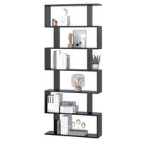 REGAL DE-15462 80/23/192 cm, 6 Ebenen Schwarz - Schwarz, Holzwerkstoff (80/192/23cm) - ComfortXL