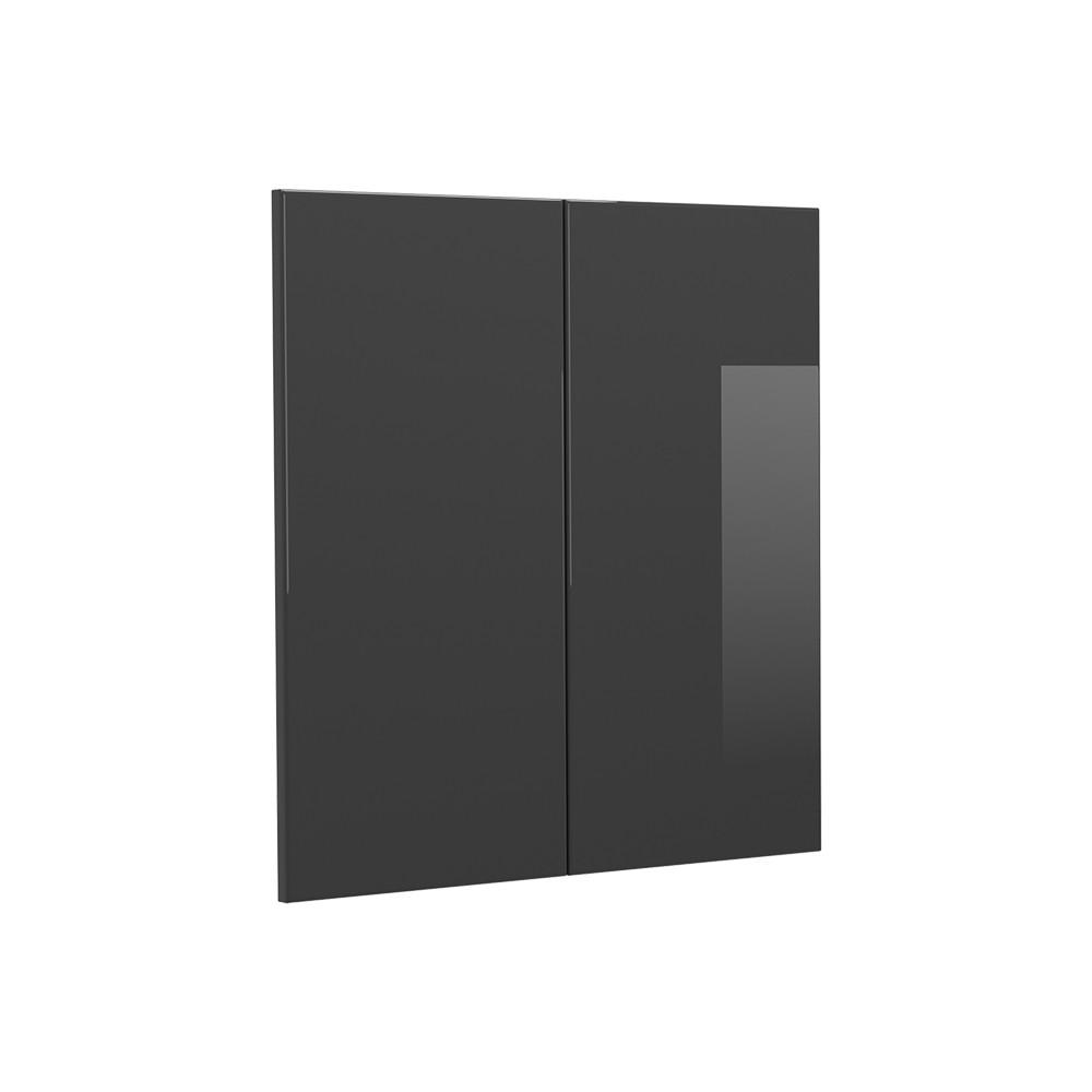 KÜCHENFRONT R-Line Anthrazit Hochglanz 59.2 x 59 cm Möbelfront für den Hängeschrank - Schwarz Hochglanz, Holzwerkstoff (59.2/59/1.6cm) - Vicco